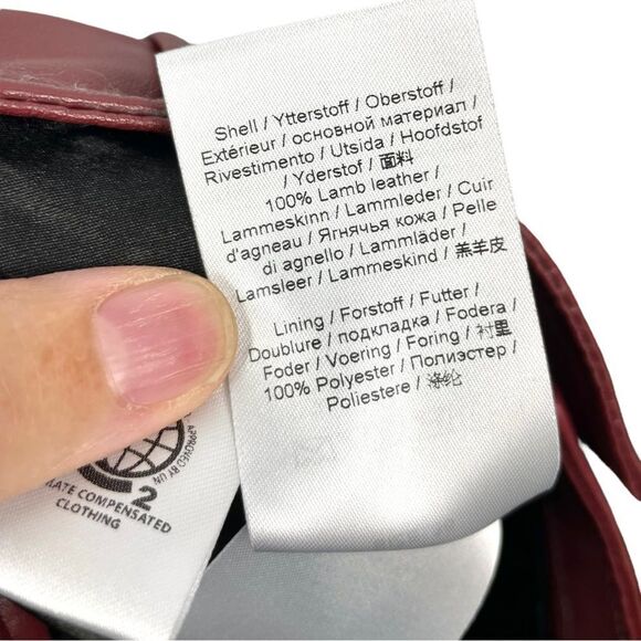 NEW GANNI Lambs Leather Madder Brown Wavy Midi Skirt Size 36/ S - Picture 8 of 8